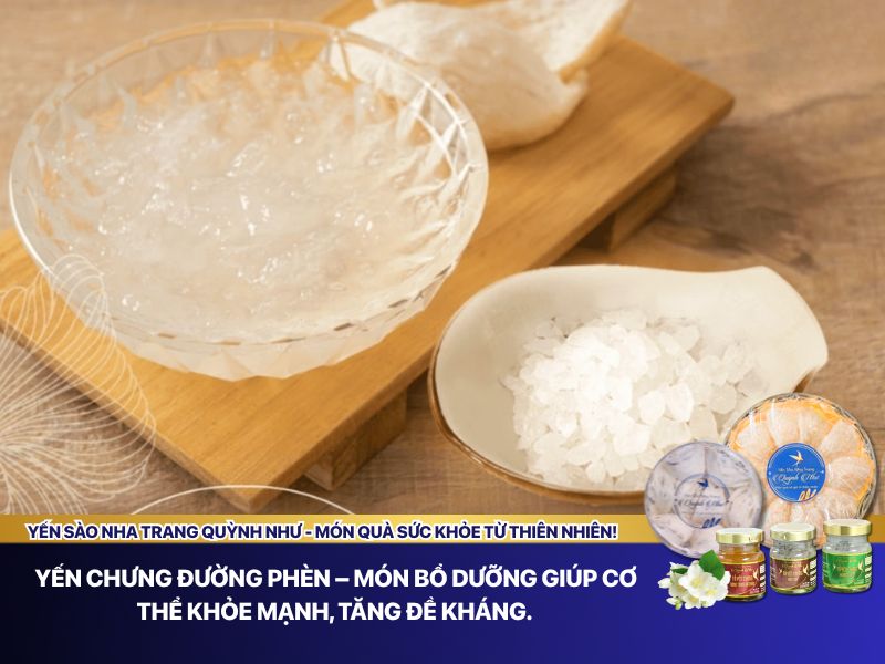 Nguyên liệu chuẩn bị món yến chưng đường phèn