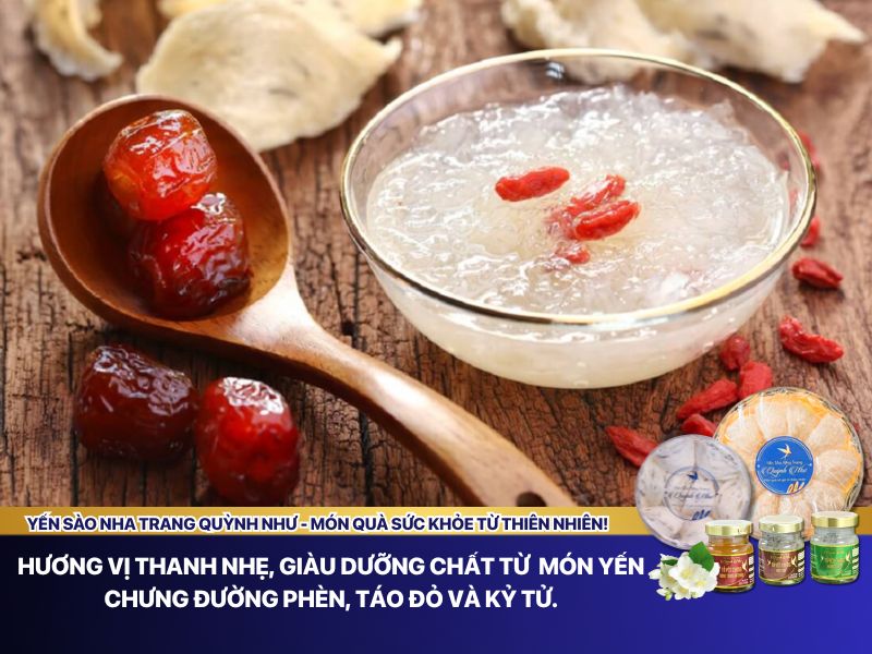 Yến chưng đường phèn táo đỏ, kỷ tử
