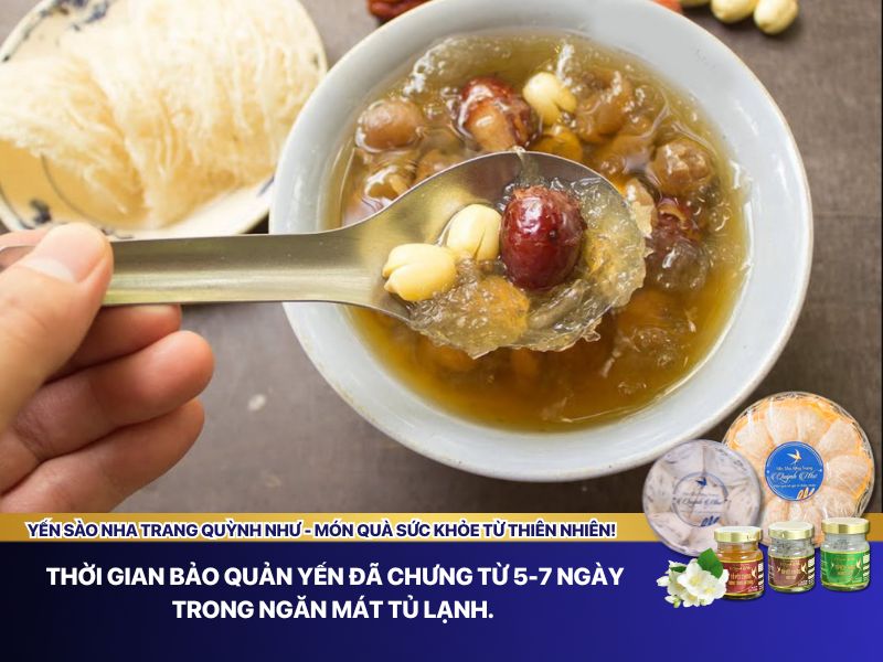Thời gian bảo quản yến đã chưng 