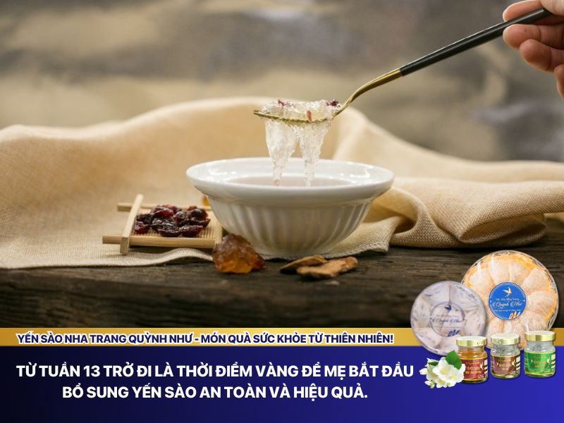 Từ tuần 13 trở đi là thời điểm vàng để mẹ bắt đầu bổ sung yến sào an toàn và hiệu quả.